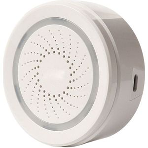 Draadloze Smart 120DB Sirene En Alarm Bell-Wit, Met Strobe Light, Remote App Controle Wifi Usb Sirene