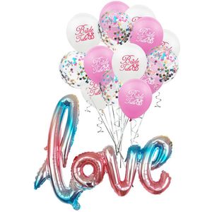 16Pcs Set Liefde Bruiloft Valentijnsdag Party Decoratie Ballonnen Hartvormige Aluminiumfolie Confetti Festival Levert
