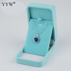 1 Pc Lichtblauw Hemelsblauw Velvet Sieraden Set Doos Pluche Box Fit Ketting Ring Armband Earring Box Verpakking Zak