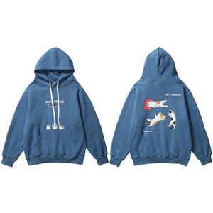 Hip Hop Japanse Stijl Hoodie Leuke Slapen Katten Kanji Harajuku Streetwear Hoodie Katoen Fleece Winter Losse Sweatshirt