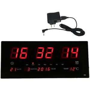 17 ''Extra Grote Led Scherm Klok 24H Tijd Indoor Thermometer Projectie Ons