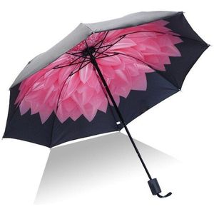 Anti-uv Paraplu Parasol Paraplu Binnenplaats Reizen Sakura Zwarte Lijm Doek Interne Afdrukken Outdoor Regenachtige Dag Bescherming