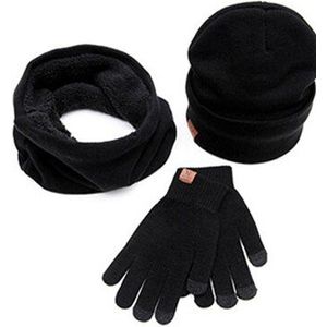 RUNMEIFA Mode Sjaal, hoed en Handschoen Sets Voor Man Solid Warm Sets Student Acryl Warm Winter driedelige Sets