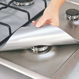 4 stuks Herbruikbare Folie Gas Kookplaat Bereik Gasfornuis Brander Protector Liner Cover Voor Cleaning Kitchen Tools Keuken Accessoires