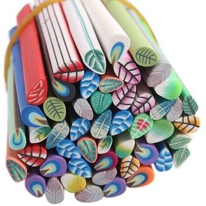 50 Pc 3D Gemengde Kleur Nail Art Gereedschap Canes Stick Rods Polymer Clay Nail Stickers Decora Schoonheid Decoratie