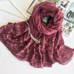 10 Stk/partij India Stijl Geborduurde Sjaals Voor Vrouwen Mode Populaire Solider Kleur Moslim Hijab Bandana En Pashmina Voor Dames