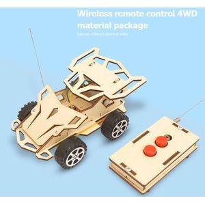 Diy Rc Racing Auto Model Afstandsbediening Voertuig Materialen Wetenschap Technologie Vroege Educatief Speelgoed Houten Diy Gemonteerd Speelgoed