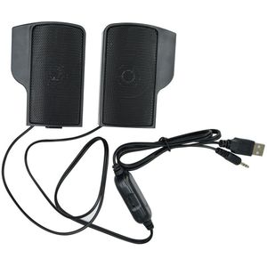 1 Paar Mini Draagbare Clipon Usb Stereo Luidsprekers Lijn Controller Soundbar Voor Laptop Mp3 Telefoon Muziekspeler Pc Met Clip