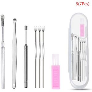 6/7 Stks/set Ear Wax Pickers Rvs Oor Picks Wax Verwijderen Curette Remover Cleaner Ear Care Tool