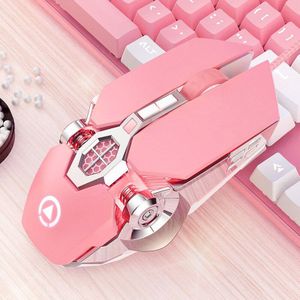 3200Dpi Roze Gaming Muis Bedraad Meisjes Leuke Mechanische Muis Gaming Macro Stille Kantoor Muis Voor Pc Notebook Games