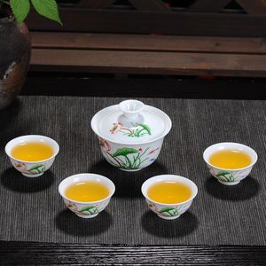 Keramische thee cups wit porselein blauw en wit porselein thee cups bedekt met huishoudelijke leisure cups