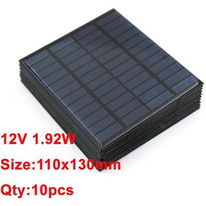 10Pcs Zonnepaneel 12 V Dc Mini Solar Kit Diy Voor Batterij Mobiele Telefoon Opladers Draagbare 12 V Volt 1.5W 1.8W 1.92W 2W 2.5W 3W 4.2W