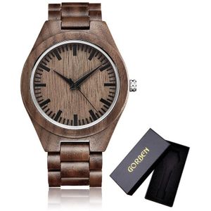 Natuurlijke Walnoot Hout Horloge Mannen Houten Case Band Horloge Mannelijke Vintage Retro Bruin Kleur Quartz Horloges reloj de madera