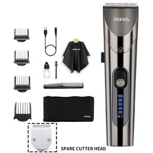 Riwa Kapper Tondeuse Led Screen Wasbare Elektrische Clipper Oplaadbare Professionele Haar Machine Trimmer Voor Mannen Baard