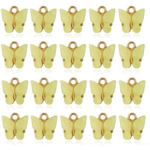 20 Stuks Kleurrijke Acryl Vlinder Charmes Hanger Voor Diy Ketting Armband Oorbellen Sieraden Maken Crafting 8 Kleuren