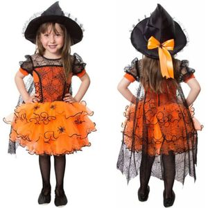 1-5Y Peuter Kids Baby Meisje Halloween Jurk Spider Mantel Heks Fancy Party Kostuum