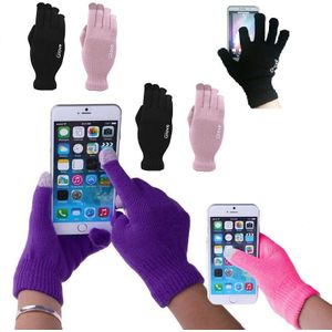 5 pairs Unisex Handschoenen Kleurrijke Mobiele Telefoon Aangeraakt Handschoenen Mannen Vrouwen Winter Wanten Zwart Warm Smartphone Rijden Handschoen