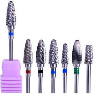 1 Pcs Tungsten Carbide Bramen Cuticle Nail Art Boor Elektrische Slijpen Accessoire Manicure Pedicure Gel Remover Gereedschap JI10-15