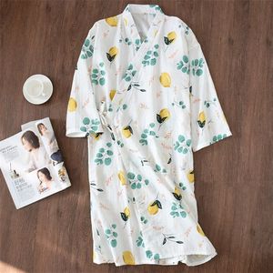 Japanse Stijl Kimono Nachtkleding Vrouwen Yukata Katoen Nachtjapon Volledige Mouw Vest Leisure Badjas Zomer V-hals Mujer Pyjama