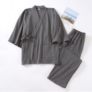 Herfst Winter Japanse Stijl Badjas Non-Gedrukt Heren Kimono Robe Sets Verdikte Warmte 200Kg Kan Dragen Dralon Thuis service