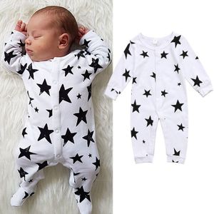 Pasgeboren Baby Jongen Meisje Kleding Star Printing Lange Mouwen Katoenen Romper Jumpsuit Playsuit Een Stukken Peuter Baby Kleding 0-18M