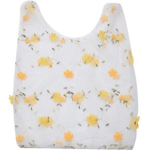 Womens Draagtas Bloem Borduurwerk Handtas Organza Casual Tote Mesh Boodschappentassen Vrouw Handtassen Шоппер エコバッグ Женская Большая