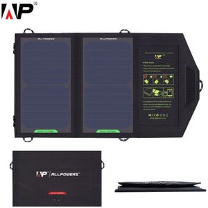ALLPOWERS Solar Panel Charger Usb-uitgang 5V 10W Waterdichte Rugzak Mobiele Power Bank voor Telefoon Batterij Opvouwbare Solar cellen