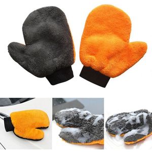 2Pcscar Wassen Handschoen Mitt Soft Anti-kras Voor Auto Wassen Multifunctionele Dikke Reiniging Handschoen Auto Zachte Borstel