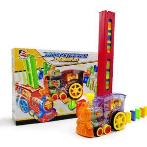 Puzzel Automatische Leggen Domino Baksteen Trein Auto Set Sound Light Kids Kleurrijke Domino Blokken Spel Speelgoed Set Cadeau Voor Meisje jongens