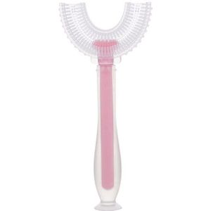 Handheld 360 ° U-Vormige Baby Tandenborstels Siliconen Borstelkop Mond Tandenborstel