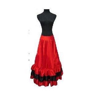 Korting Vrouwen Meisjes Zwart Rood Lange Jurk Flamenco Kostuum Flamenco Jurk Kostuum
