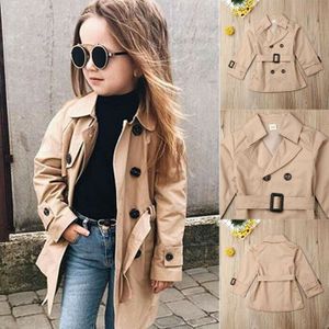 Peuter Baby Meisje Belted Trenchcoat Windjack Uitloper Kleding