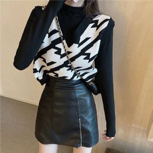 Vesten Vesten Vrouwen Gestreepte Gebreide V-hals Truien Herfst Womens Chic Simple Mouwloze Mode Retro Elegante Ulzzang Losse