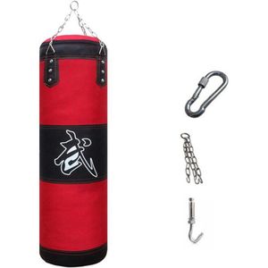 100X30cm Lege Boksen Sand Bag Opknoping Kick Training Fight Karate Punch Bokszak Met Ketting Haak Karabijnhaak