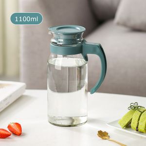 Gf Glas Water Pitcher Met Deksel En Handvat Hittebestendige Glazen Karaf Pitcher Voor Thee, Sap, Melk, koude Warme Drank Dispenser