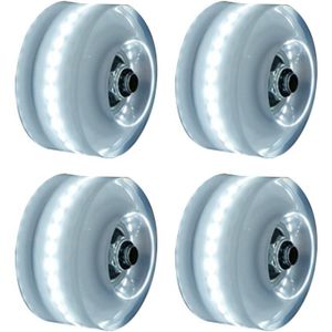 4 Stuks Dubbele Rij Led Accessoires Met Bankroll Lagers Outdoor Schaatsen Transparant Voor Volwassenen Kinderen Roller Skate Wielen Licht Up