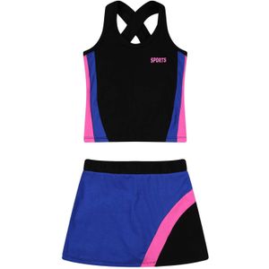 Kids Workout Sport Pak Dragen Mouwloze Meisjes Tennis Shirt Skort Sets Meisjes Badminton Kleding Kinderen Kinderen Sportkleding Kleding
