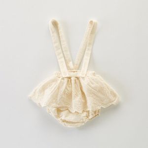 2022 Koreaanse Stijl Zomer Babykleding Meisje Bodysuit Abrikoos Bloemen Sling Overalls Prinses Jumpsuit Kind Kleding E2202
