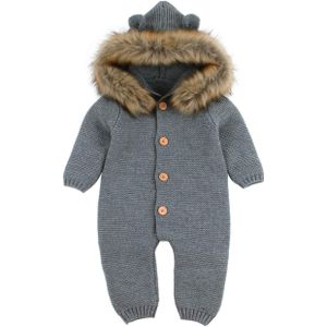 Winter Warm Kinderen Overalls Jongens Kleding Beer Gebreide Pasgeboren Baby Rompertjes Hooded Full Mouwen Baby Meisje Jumpsuits Outfits