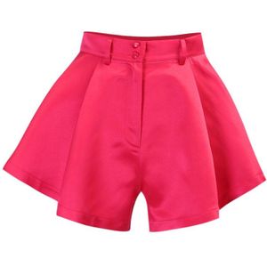 Beyouare Rode Flare Mini Shorts Hoge Taille Elegante Vrouwen Zomer Casual Solid Vintage Strand Casual Streetwear Shorts