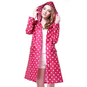 Outdoor Vrouwen Waterdicht Rijkleding Poncho Pocket Polka Dot Hooded Knie Lange Regenkleding Nylon Lady Navy Blue Poncho