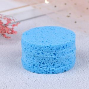 5Pcs Beauty Natuurlijke Houtvezel Gezicht Wassen Reiniging Spons Cosmetische Puff Pads Ronde Zachte Cosmetische Puff Make-Up Pads