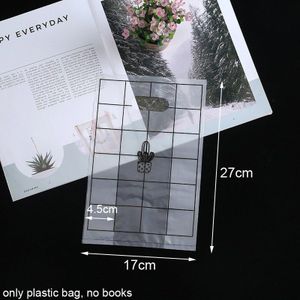 50pcs Transparant Plastic Envelop Leuke Cactus Plaid Streep Plastic Tas Grote Capaciteit Waterdichte Briefpapier Opbergzakken