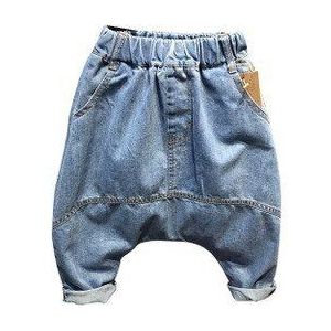 Lente Herfst Jeans Voor Jongens Pocket Rits Harembroek Elastische Taille Losse Casual Broek 3 4 5 6 7 jaar Kinderen Broek