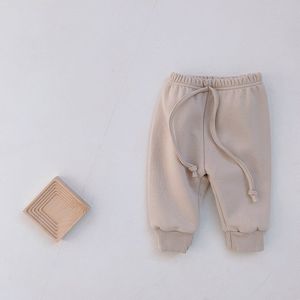 Winter Kids Jongen Casual Broek Comfortabele Wafel Baby Dikker Broek Plus Fluwelen Kinderen Warme Harembroek Peuter Pp Broek