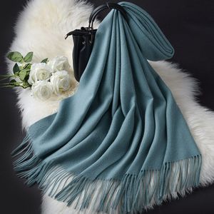 Winter 100% Zuivere Wol Sjaal Vrouwen Solid Thicken Warm Echarpe Wraps Voor Dames Kasjmier Foulard Femme Druif Merino Wol Sjaals