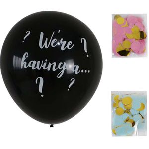 Grote 36 Inch Zwart Geslacht Onthullen Ballon Jongen Of Meisje Verjaardagsfeestje Latex Ballonnen Verjaardagsfeestje Kids Party Decor Confetti ballo