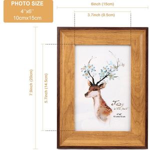 Ourwarm Vintage Creatieve Fotolijst Tafel Wall Opknoping Home Decor Houten Foto Poster Ornament 15*20*2cm