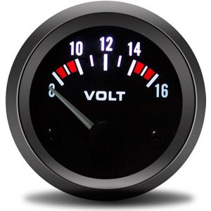 2 Inch Led Elektrische Auto Voltmeter Gauge Volt Auto Gauge 52 Mm Volt Meter 12V Auto Instrument Voltage Meter 8 ~ 16V Zwart Bezel