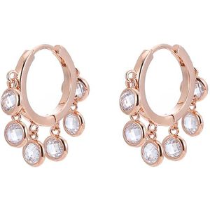 Vrouwen Kleine Hoepel Oorbellen Goud Zilver Plated Hoops Cz Kristal Kralen Earring Mode-sieraden Trend Oor accesorios